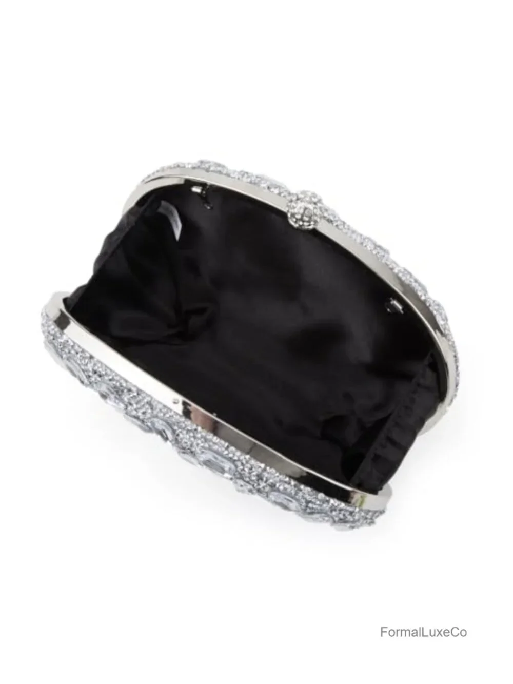 Rhinestone Clutch Purse Double-sided Sparkling Crystal Evening Bag with Pearl